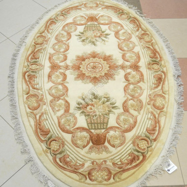 Китайский шерстяной ковер ручной работы SHD-27 - CREAM oval