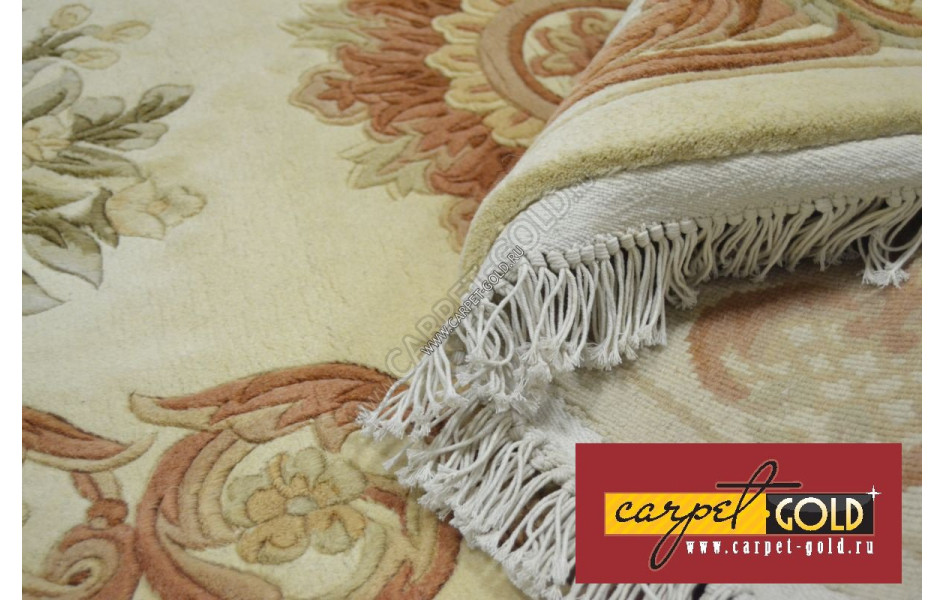 Китайский шерстяной ковер ручной работы SHD-27 - CREAM oval